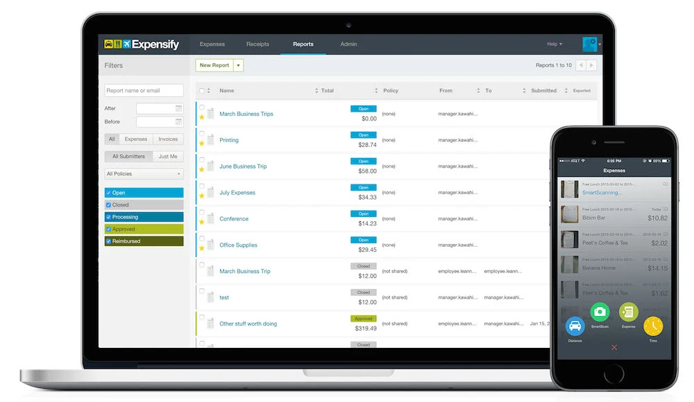 best expense management software - expensify